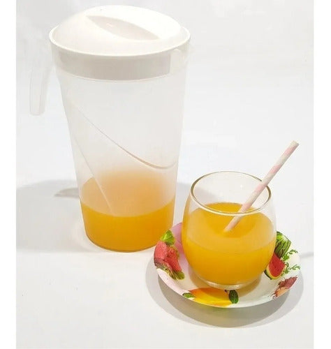 Set of 5 Jug with Lid 1.65 Liters Involcable Plasutil Juice 2