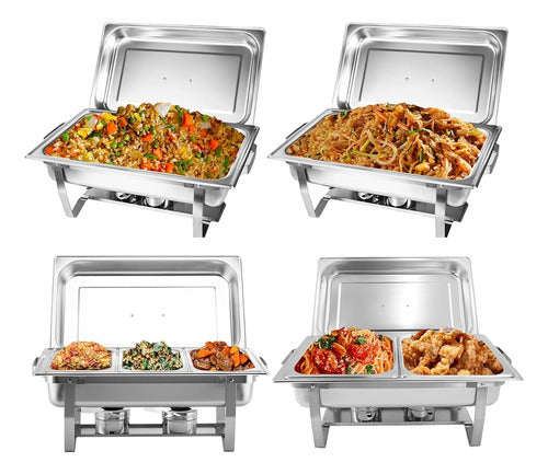 Valgus 4-pack 8qt Juego De Buffet De Platos De Acero Inoxida 0