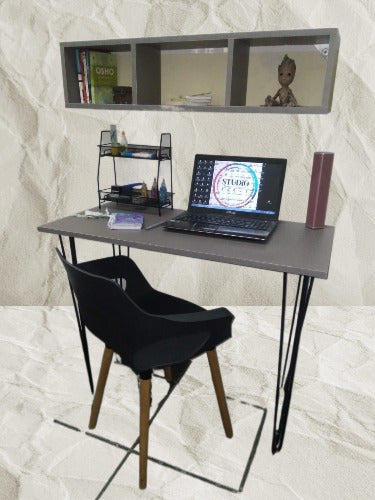Nordic Style 100cm Desk with Matching Open Shelf 1