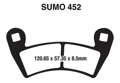 4x Sumo 452 Pastillas Freno D+t Polaris Rzr Xp 1000 (14-15) 2