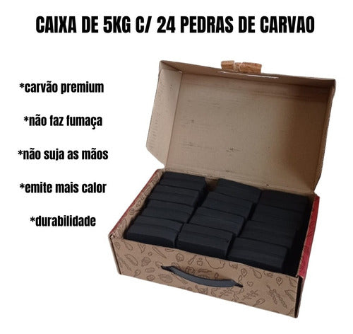 Carvão 5kg Caixa Contem 24un Para Churrasco Premium 2