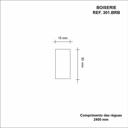 Kit Com 10 Boiserie Mdf 3cm X 15mm X 2,40m Liso Moldufama 2