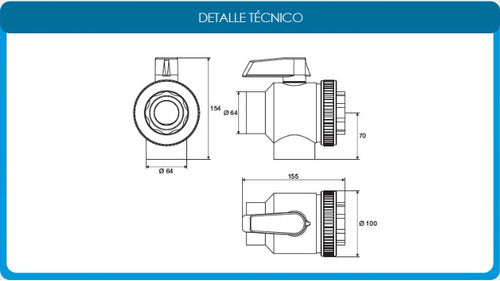 Multivalvula Marca Vulcano De 2 Vías Para Piscina Pileta 1