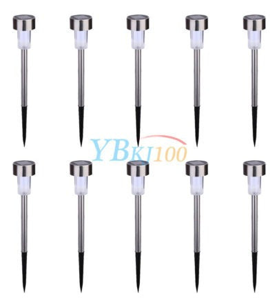 10pcs Stainless Steel LED Solar Garden Lights 4