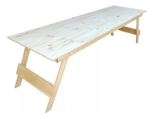 Mjs Foldable Pine Table 180cm 0