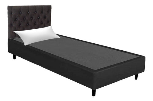 Blessing Base Sommier Eco Cuero 100cm + Respaldo 100cm + 1 Almohada 0