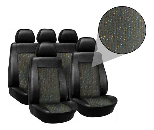 Premium Jacquard Seat Covers for Fiat Palio - Eco-Leather - 11 Piece Set 7
