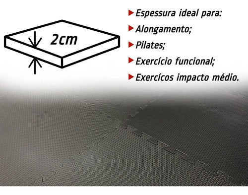 Kit 12 Tatame Eva Borracha 20mm Piso Academia 100x100x2cm 3