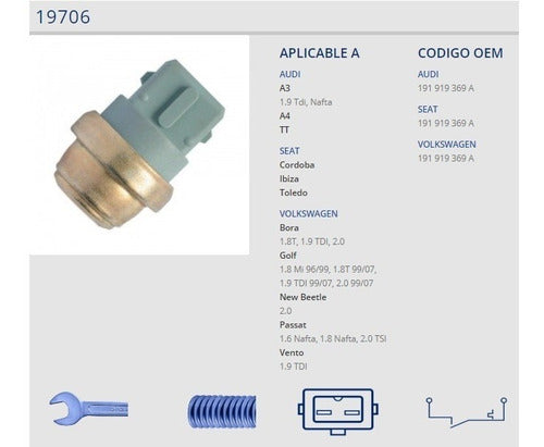 Fispa Temperature Sensor Bulb Seat Cordoba Ibiza Toledo - 1.9 0