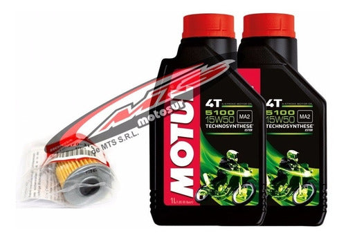 Honda Original Service Kit Oil Filter Change and Motul 5100 Oil for Motorcycles 1