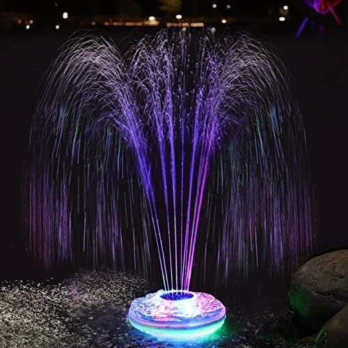 Fuente De Agua Flotante A Bateria Recargable Con Luces 0