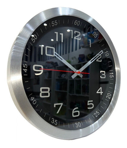 Eldorado IMEX Black Border and Background Wall Clock with White Numbers 1