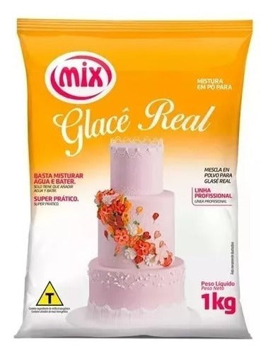 Kit C/3 Glacê Real 1kg Mix Linha Profissional Para Bolos 1