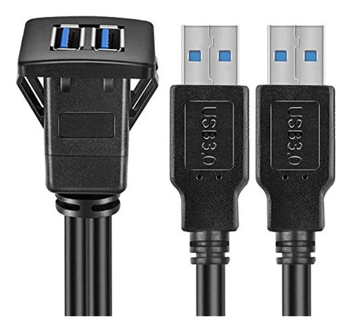 Doble Usb3.0 Montaje Empotrado Cuadrado - 2m 6ft Usb 3.0 Mon 3