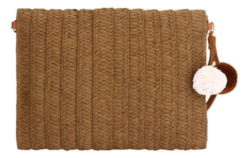 Yyw Straw Clutch, Beach Handbag Clutch for Women Summer Straw Woven Envelope Purse Wallet - Coffee 28x4.3x20cm 1