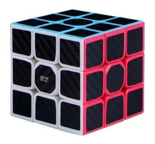 Qiyi Cubo Rubik 3x3 Fibra De Carbono 3x3x3 Stickerless Ingenio 0