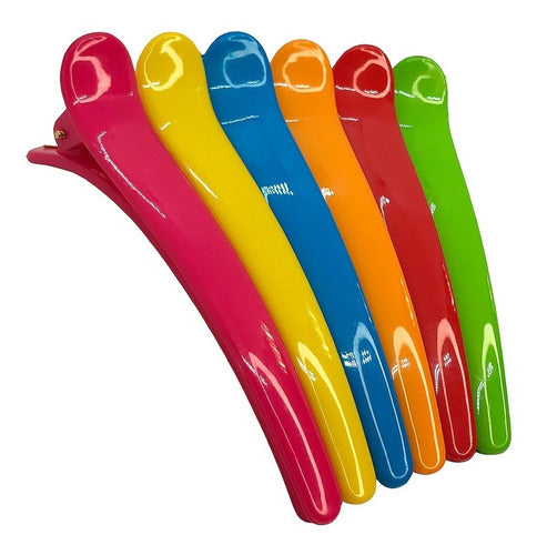 IKOSHOP Hair Separating Clips - 9.5 cm - Assorted Colors Pack of 12 0