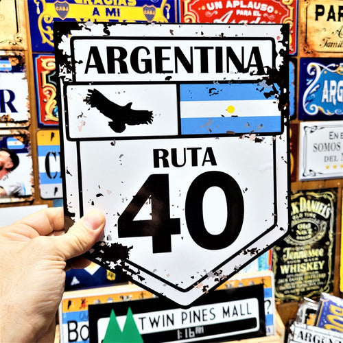 Sitges_artesanias Vintage Retro Route 40 Metal Sign Suitable for Outdoors 0