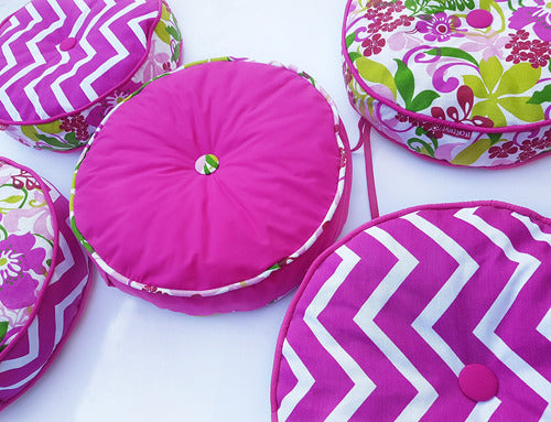 Exclusive Round Decorative Cushions by Le Cottonet for Chairs 85