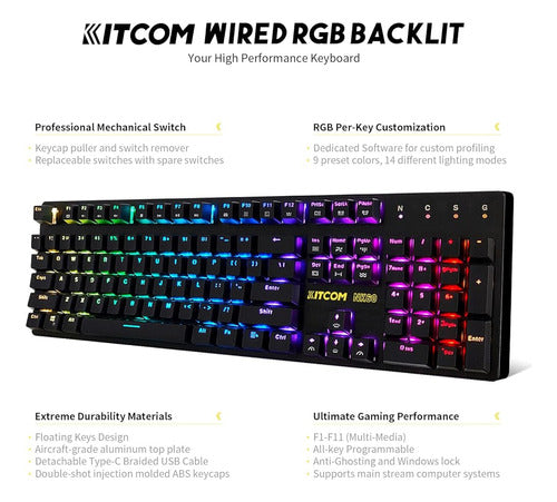 Kit Gaming Teclados Para Juegos De Pc Teclado Mecánico Retroiluminado 3