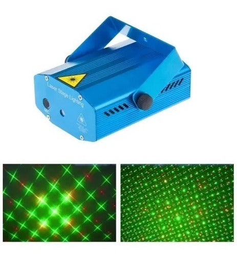 Mini Proyector Lluvia Luz Laser Audio Rítmico Luces Fiesta 2