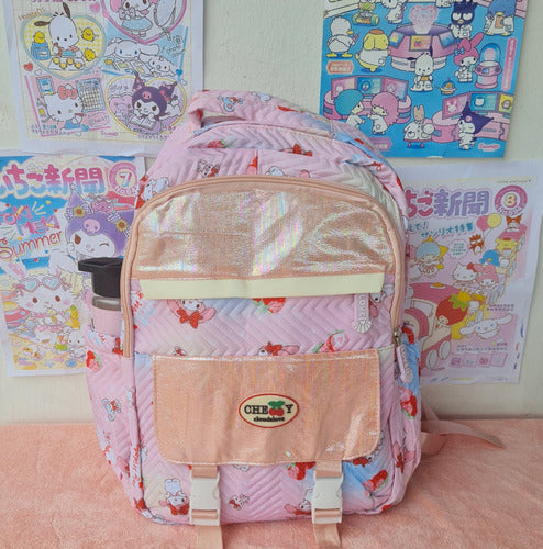 Cherry Cloud Kawaii My Melody Tornasolada School Backpack 1