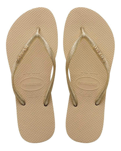 Havaianas Slim Logo Metallic Flip Flops for Women 1