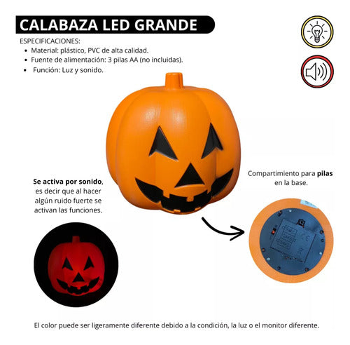 JBIM Calabaza Luz Led Pack X 2 Decoracion Adorno Halloween 1