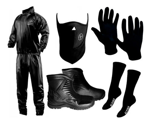 Delta Rain Suit + Waterproof Boots + Mask + Gloves + Alpine Skin Socks 0