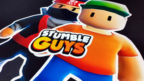 MuchoEvento Stumble Guys Themed Wall Décor Sign with 2 Unique Figures - 45cm 2