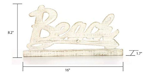 Hosley Beach Word Art Table Decoration 16 Long Reg 1