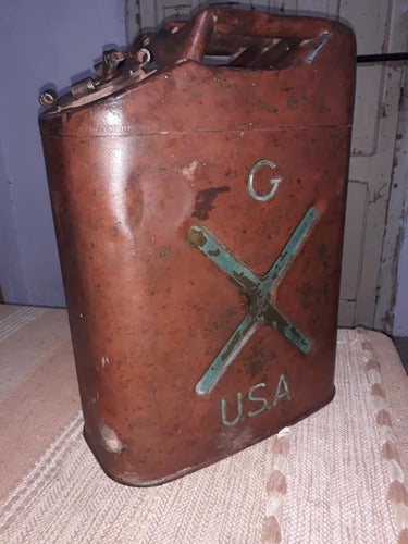 Antiguo Bidón De Combustible Made In Usa 0