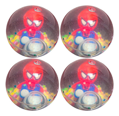 Set of 6 Spiderman Stress Balls with Miniature Figure and Light 0