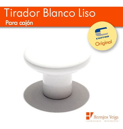 Tirador Blanco Liso Currao Cocina Cajón Mueble 2