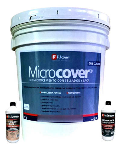 Microcemento Gris Kit Antiquiebre Con Sellador Y Laca 10m2 0