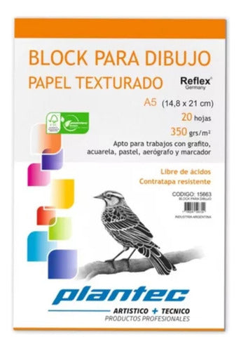 Plantec A5 Drawing Blocks - 10 Pack 20 Sheets 350g 15663 0