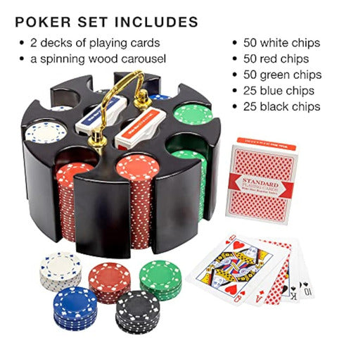 Brybelly Poker Chip Set in Wooden Carousel Case 5