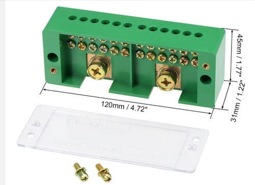 TecnoliveUSA Bornera Repartidor De Neutro Tierra Para Caja 12 Polos 3