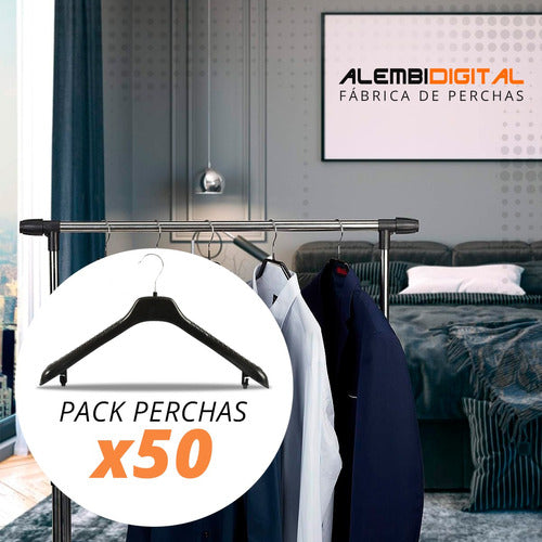 Perchas Plasticas Premium Reforzadas Adulto Gancho Metalico 1