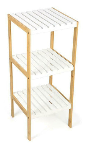 Bamboo 3-Shelf Organizer Shelving Unit for Bathroom 0