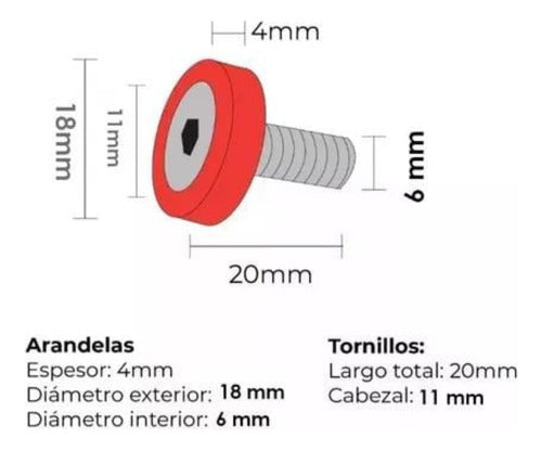 Anodized Washers and Screws Set x10 M6 for Motorcycle Auto ATV Quad 2