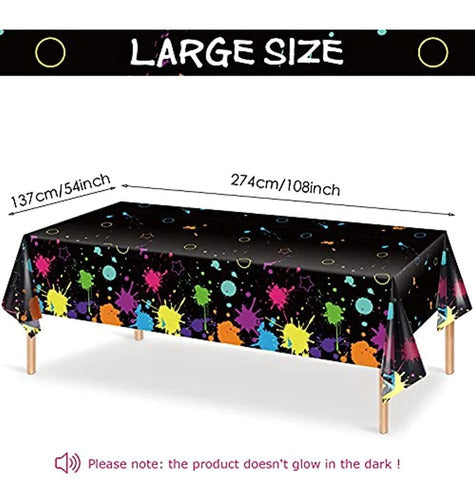 Tatuo Glow Party Table Covers Neon Party Manteles 108 X 54 Pulgada 1