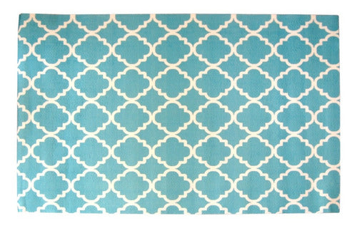 Modern Area Rug 100x150 French Design Turquoise Non-Slip 3