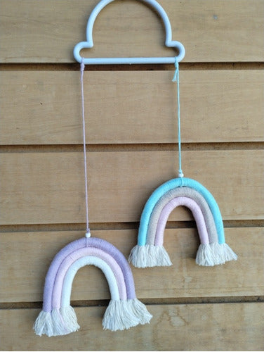 Rainbow Macrame Artisanal Hanging Keychains-Mobiles-Carousels 1