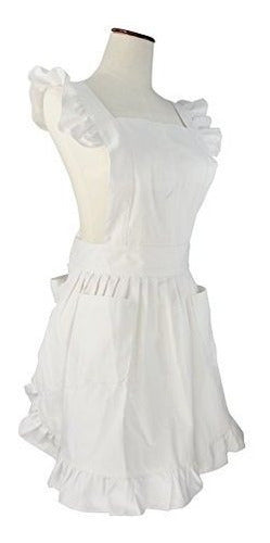 Lilments Retro Adjustable Ruffle Apron Kitchen 1