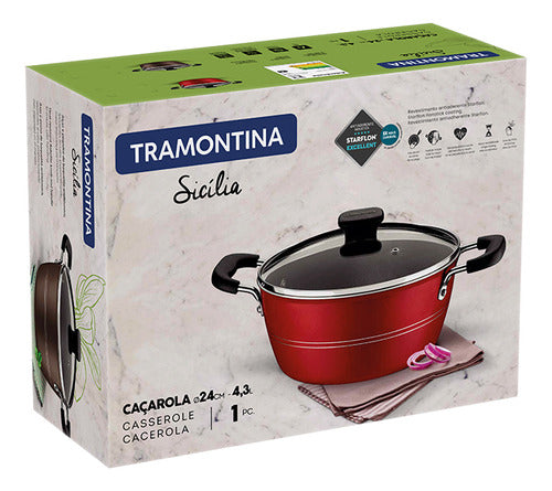 Tramontina Cacerola Con Tapa Ø 24cm - 4.3 Lt. Sicilia 1