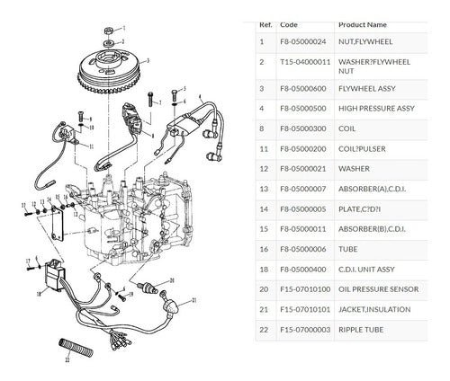 Parsun Bobina De Pulso Captor Para Motor F 9.8hp 4 Tiempos 1