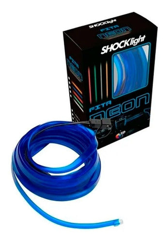 Fita Neon Cor Azul Led Interno Carro Shocklight 3 Metros Top 0