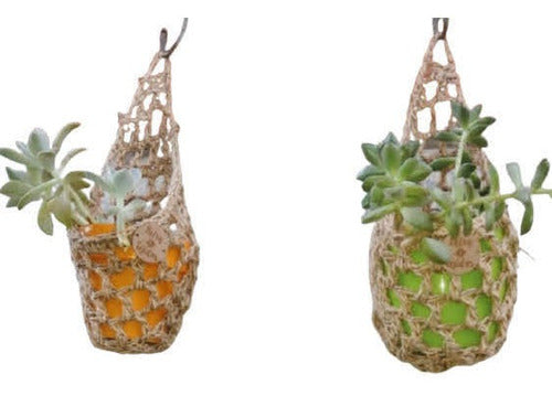 Hanging Crochet Pot Holder for Succulents 2