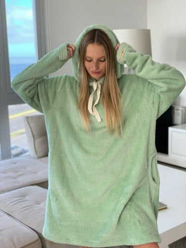 Maxi Teddy Sheepskin Double-Sided Plush Pajama Hoodie 94